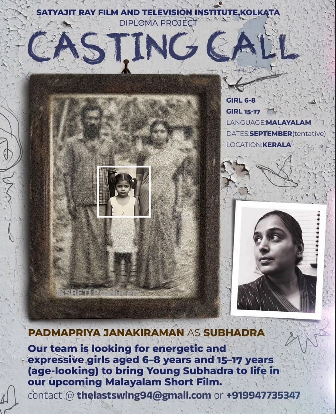 Casting Call for Young Female Talents for a upcoming Diploma Short Film